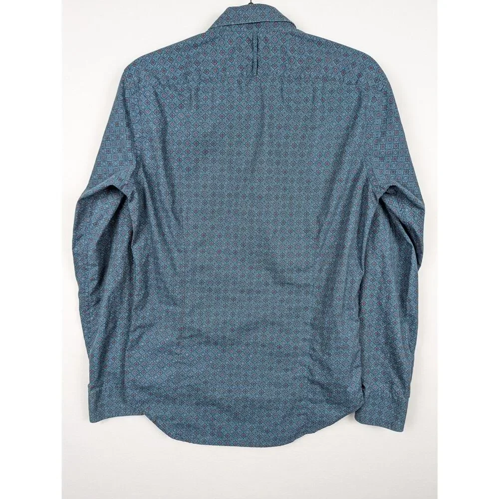 Banana Republic Green Patterned Tailored Slim Fit Shirt‎ Size Small